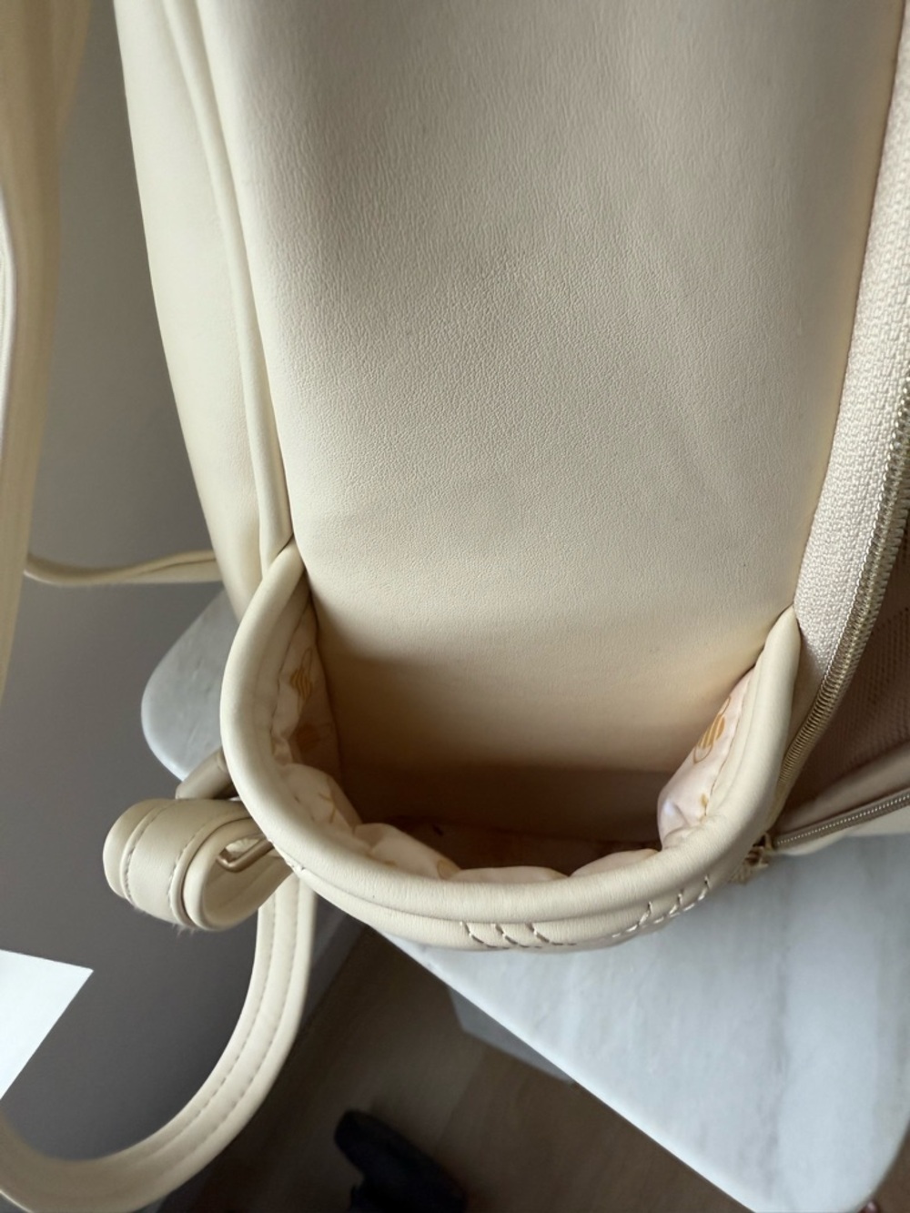 Itzy Ritzy Mini Plus Diaper Bag - Milk and Honey cream quilted faux leather - Picture 9 of 10